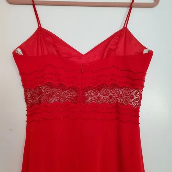 Jovani Delicious Red Dress with beaded empire waist - Picture 2 of 6
